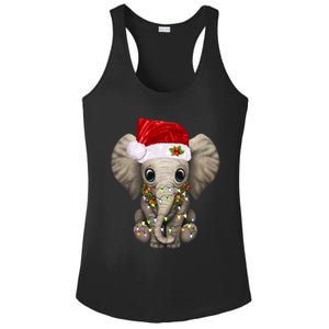 Cute Elephant Christmas Light Funny Elephant Lover Xmas Gift Ladies PosiCharge Competitor Racerback Tank