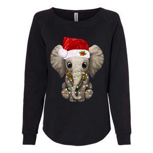 Cute Elephant Christmas Light Funny Elephant Lover Xmas Gift Womens California Wash Sweatshirt