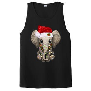 Cute Elephant Christmas Light Funny Elephant Lover Xmas Gift PosiCharge Competitor Tank