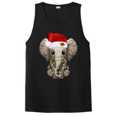 Cute Elephant Christmas Light Funny Elephant Lover Xmas Gift PosiCharge Competitor Tank