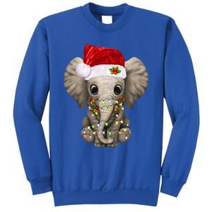 Cute Elephant Christmas Light Funny Elephant Lover Xmas Gift Sweatshirt