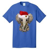 Cute Elephant Christmas Light Funny Elephant Lover Xmas Gift Tall T-Shirt