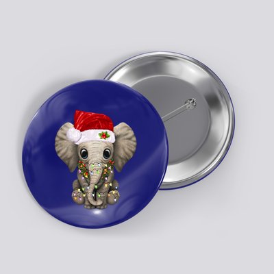 Cute Elephant Christmas Light Funny Elephant Lover Xmas Gift Button