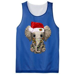 Cute Elephant Christmas Light Funny Elephant Lover Xmas Gift Mesh Reversible Basketball Jersey Tank