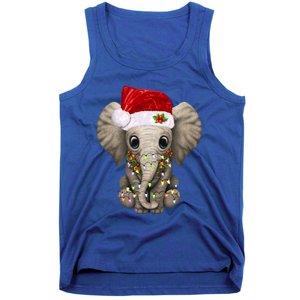 Cute Elephant Christmas Light Funny Elephant Lover Xmas Gift Tank Top