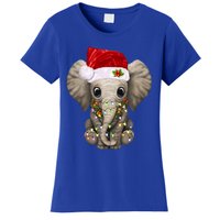 Cute Elephant Christmas Light Funny Elephant Lover Xmas Gift Women's T-Shirt