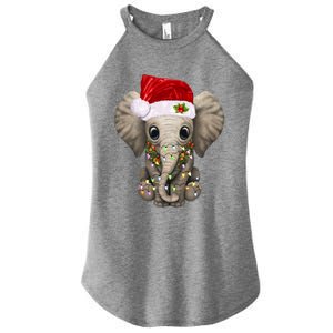 Cute Elephant Christmas Light Funny Elephant Lover Xmas Gift Women's Perfect Tri Rocker Tank