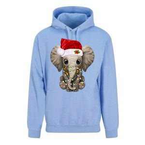 Cute Elephant Christmas Light Funny Elephant Lover Xmas Gift Unisex Surf Hoodie