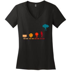 Cloud Evolution Computer Science Programmer Nerd Women's V-Neck T-Shirt