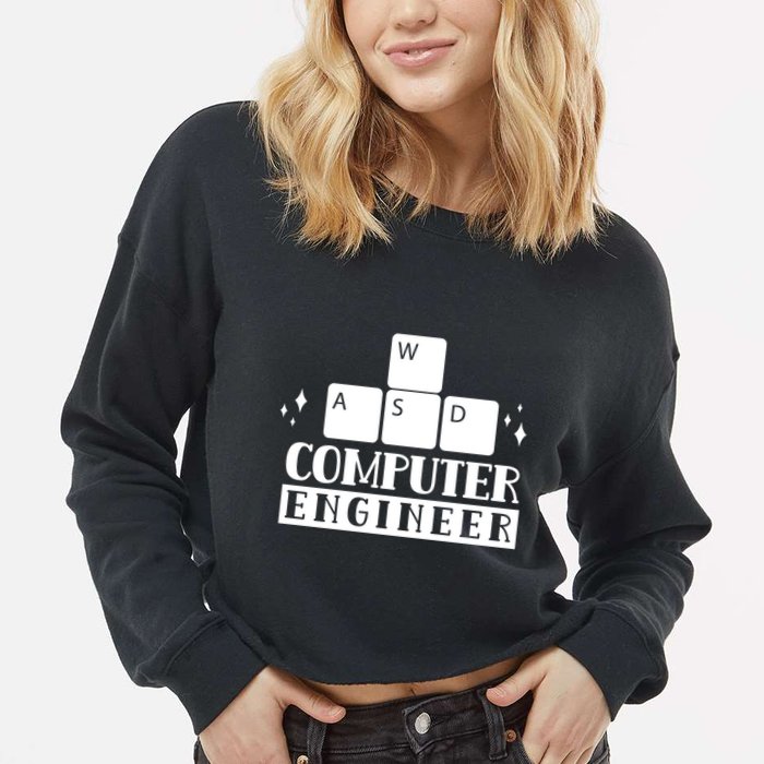 Computer Engineer Coding Programming Programmer Coder Cool Gift Cropped Pullover Crew