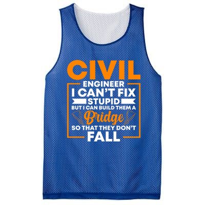 Civil Engineer Cant Fix Stupid Civil Engineer Dad Gift Mesh Reversible Basketball Jersey Tank