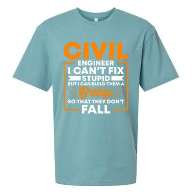 Civil Engineer Cant Fix Stupid Civil Engineer Dad Gift Sueded Cloud Jersey T-Shirt