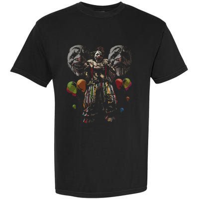 Creepy Evil Clown Balloons Horror Scary Halloween Costume Garment-Dyed Heavyweight T-Shirt