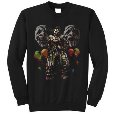 Creepy Evil Clown Balloons Horror Scary Halloween Costume Sweatshirt