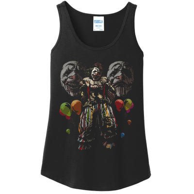 Creepy Evil Clown Balloons Horror Scary Halloween Costume Ladies Essential Tank