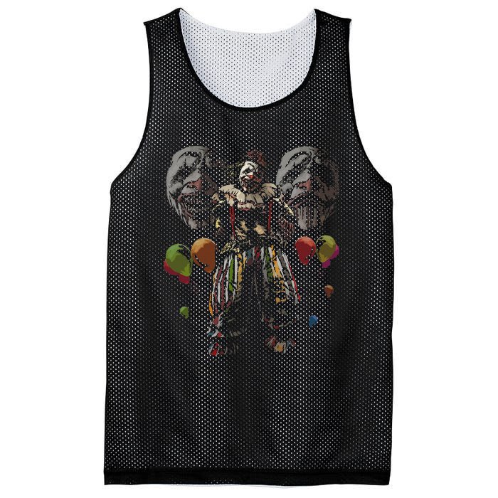 Creepy Evil Clown Balloons Horror Scary Halloween Costume Mesh Reversible Basketball Jersey Tank