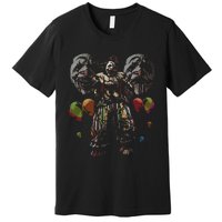 Creepy Evil Clown Balloons Horror Scary Halloween Costume Premium T-Shirt