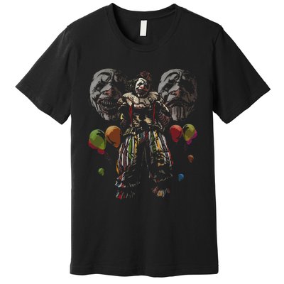 Creepy Evil Clown Balloons Horror Scary Halloween Costume Premium T-Shirt