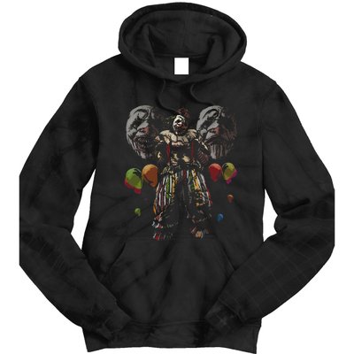 Creepy Evil Clown Balloons Horror Scary Halloween Costume Tie Dye Hoodie