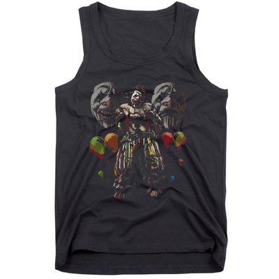 Creepy Evil Clown Balloons Horror Scary Halloween Costume Tank Top