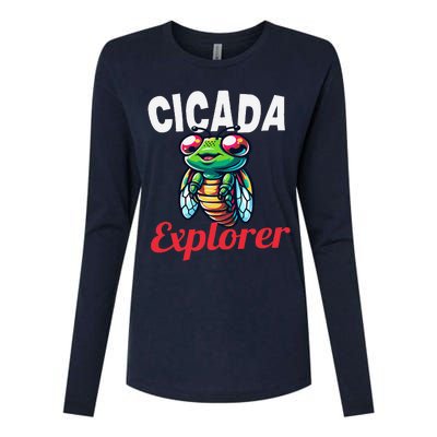 Cicada Explorer Cute Summer Bug Adventure Womens Cotton Relaxed Long Sleeve T-Shirt