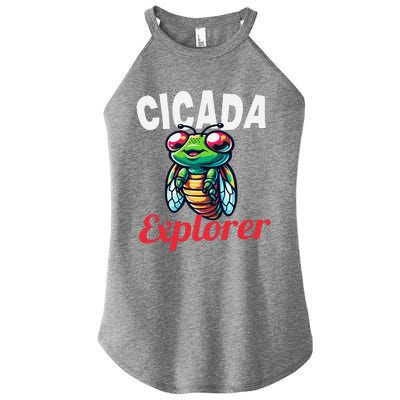 Cicada Explorer Cute Summer Bug Adventure Women’s Perfect Tri Rocker Tank