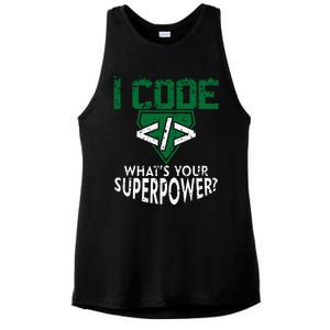 Computer Engineer Coding I Code Superpower Ladies PosiCharge Tri-Blend Wicking Tank