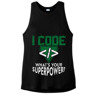 Computer Engineer Coding I Code Superpower Ladies PosiCharge Tri-Blend Wicking Tank