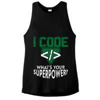 Computer Engineer Coding I Code Superpower Ladies PosiCharge Tri-Blend Wicking Tank