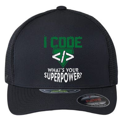 Computer Engineer Coding I Code Superpower Flexfit Unipanel Trucker Cap