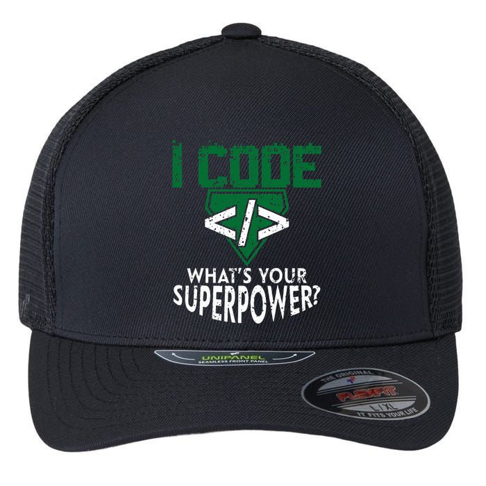 Computer Engineer Coding I Code Superpower Flexfit Unipanel Trucker Cap