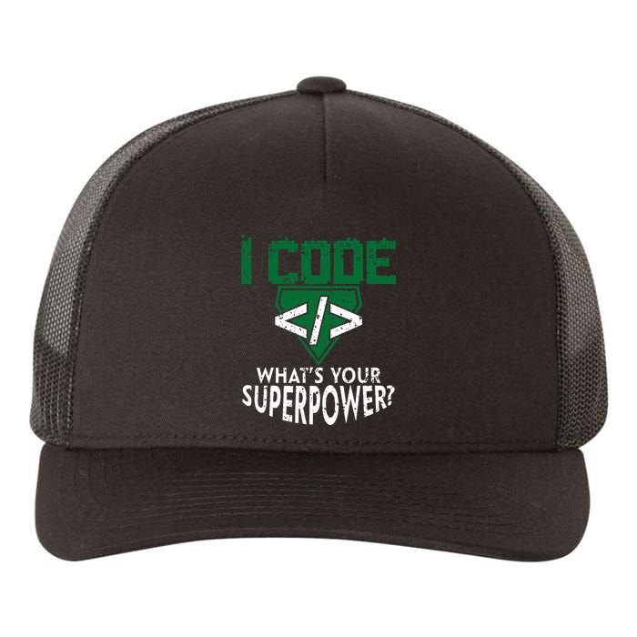 Computer Engineer Coding I Code Superpower Yupoong Adult 5-Panel Trucker Hat