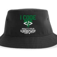 Computer Engineer Coding I Code Superpower Sustainable Bucket Hat