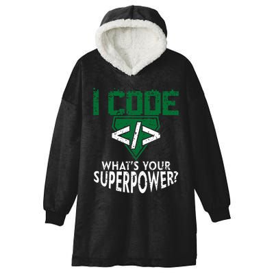 Computer Engineer Coding I Code Superpower Hooded Wearable Blanket