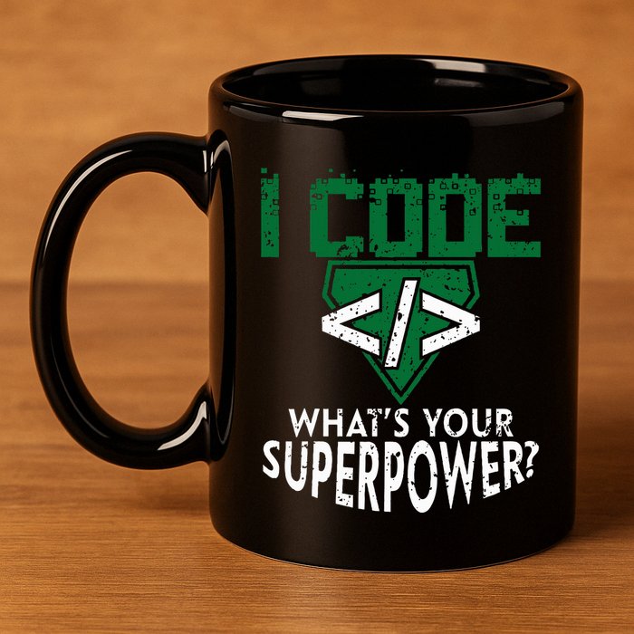 Computer Engineer Coding I Code Superpower 11oz C Handle Ceramic Mug