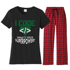 Computer Engineer Coding I Code Superpower Women's Flannel Pajama Set