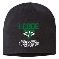 Computer Engineer Coding I Code Superpower Sustainable Beanie