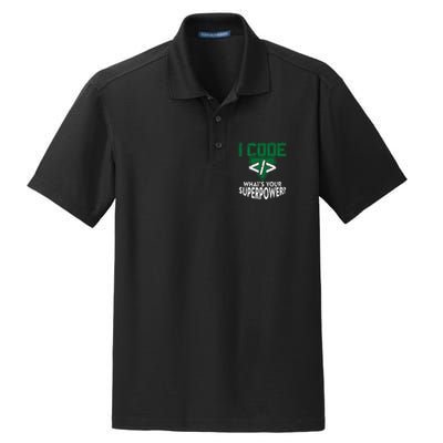 Computer Engineer Coding I Code Superpower Dry Zone Grid Polo