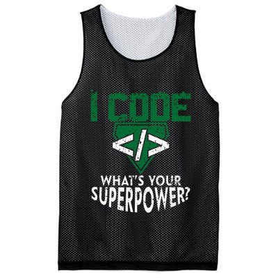 Computer Engineer Coding I Code Superpower Mesh Reversible Basketball Jersey Tank