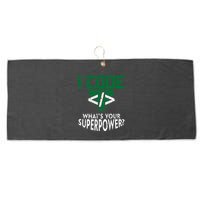 Computer Engineer Coding I Code Superpower Large Microfiber Waffle Golf Towel