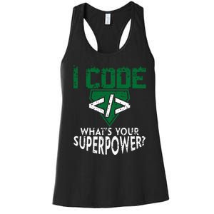 Computer Engineer Coding I Code Superpower Women's Racerback Tank