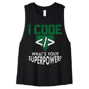 Computer Engineer Coding I Code Superpower Women's Racerback Cropped Tank