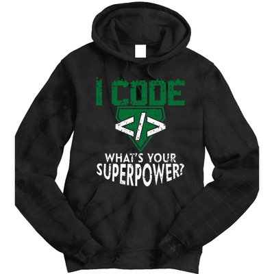 Computer Engineer Coding I Code Superpower Tie Dye Hoodie