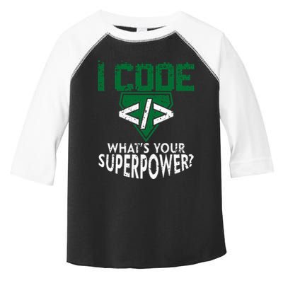 Computer Engineer Coding I Code Superpower Toddler Fine Jersey T-Shirt