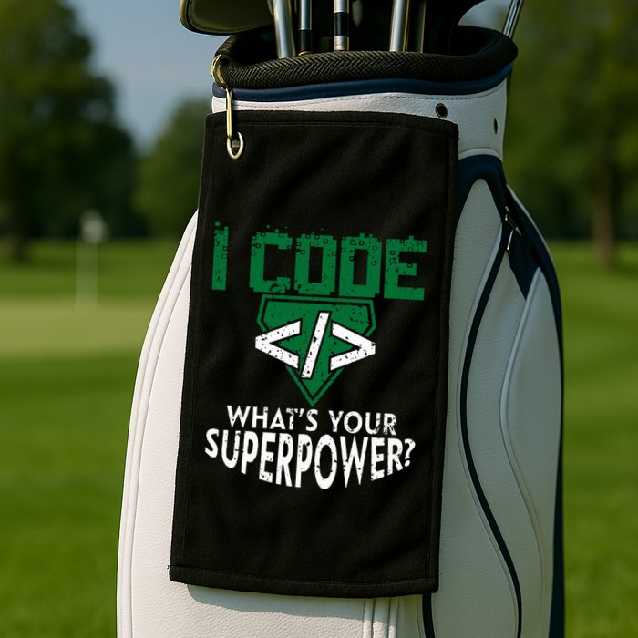 Computer Engineer Coding I Code Superpower Golf Towel