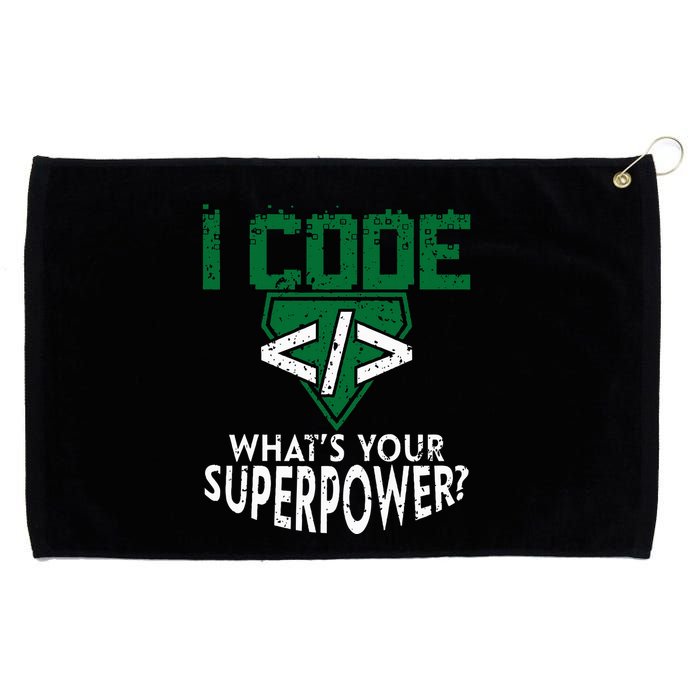 Computer Engineer Coding I Code Superpower Grommeted Golf Towel