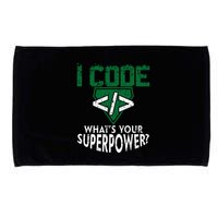 Computer Engineer Coding I Code Superpower Microfiber Hand Towel