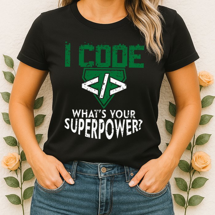 Computer Engineer Coding I Code Superpower Womens T-Shirt