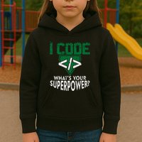 Computer Engineer Coding I Code Superpower Kids Hoodie