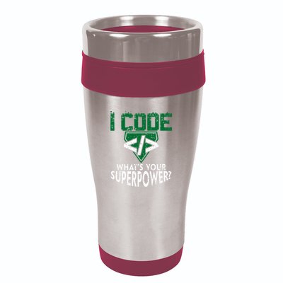 Computer Engineer Coding I Code Superpower 16oz Travel Tumbler
